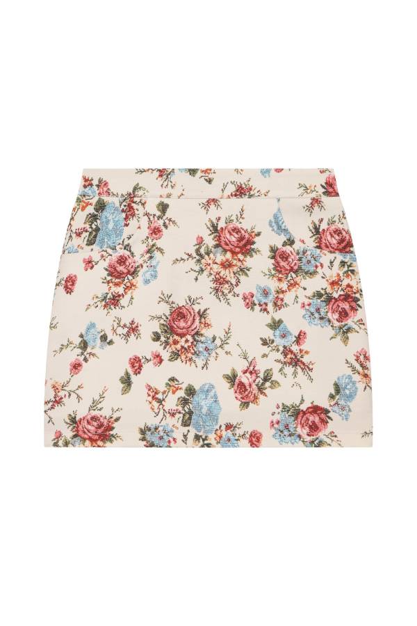 Floral Jacquard Mini Skirt