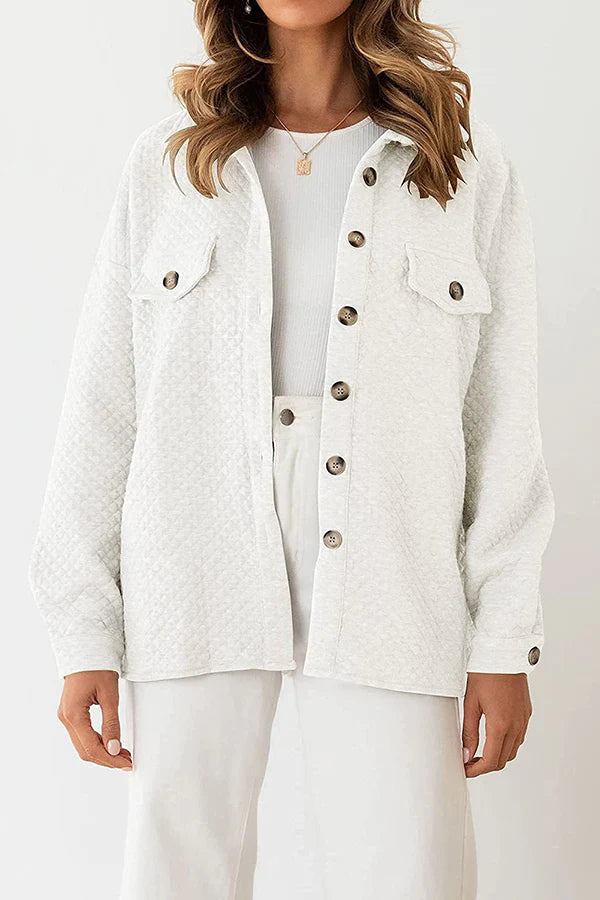 LUGOGNE RELAXED LAPEL OVERSIZED LONG SLEEVE SHIRT