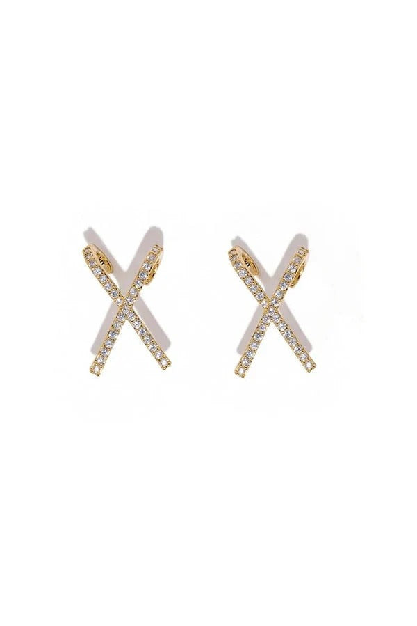 Crisscross Letter X Stud Earrings