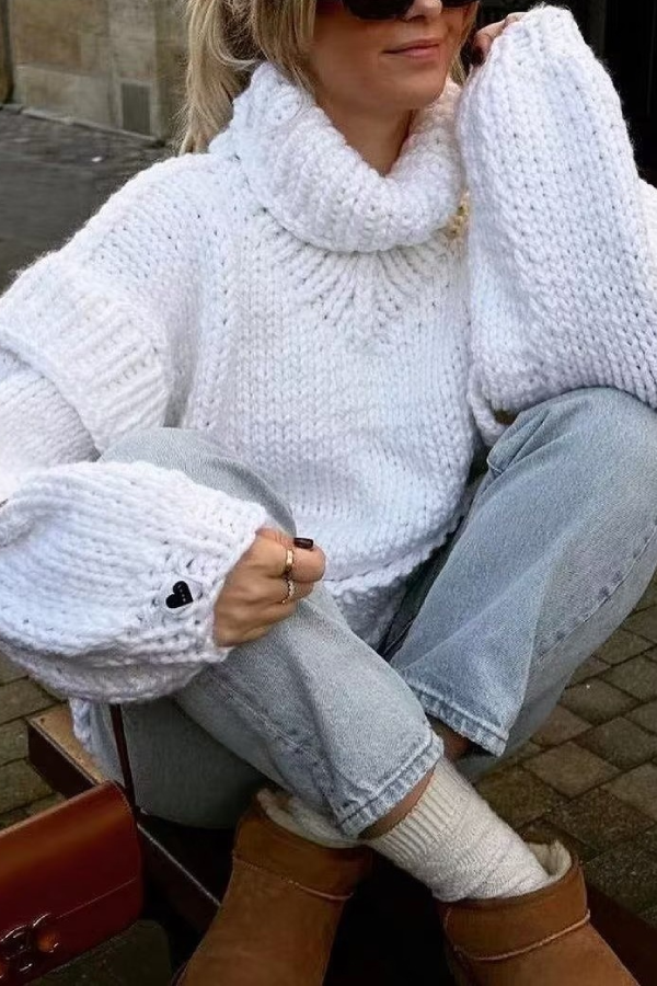 Loose Long Sleeve Turtleneck Sweater