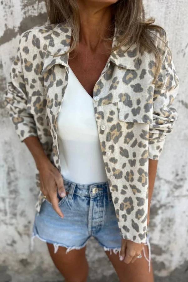 Elegant printed long-sleeve shirt