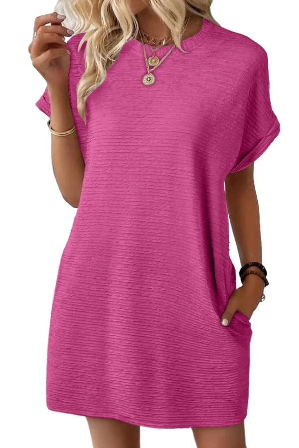 Women's Lightweight Summer T-shirt Dress with Pockets