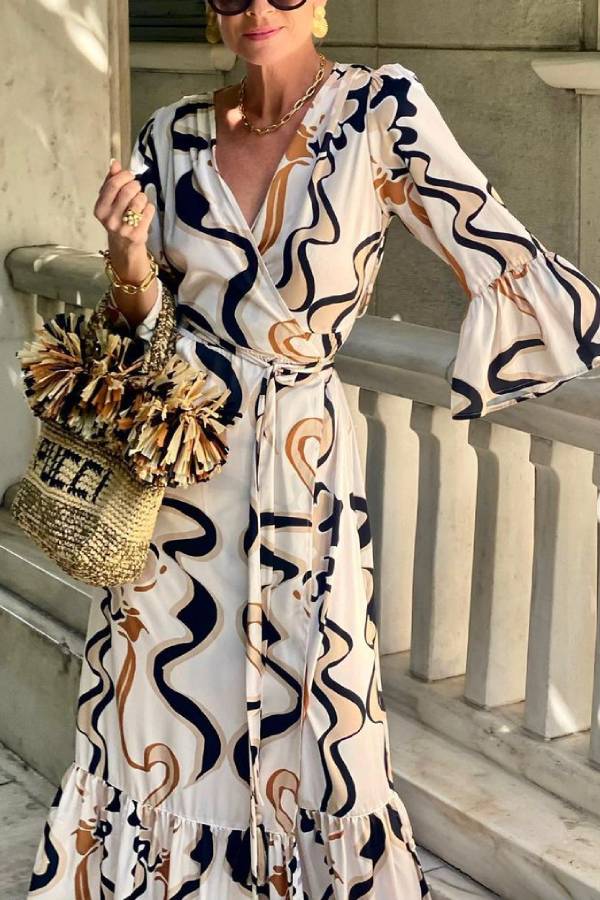 Black and White Tie-dye Maxi Dress