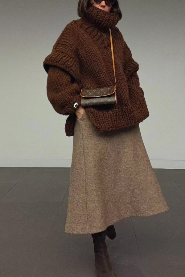 Loose Long Sleeve Turtleneck Sweater