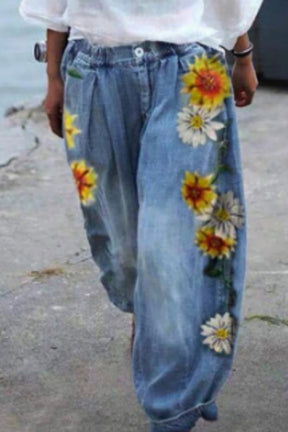 Bohemian Floral Printed Oversized Harem Pants