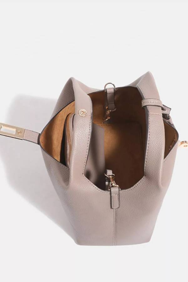 PU Leather Crossbody Bag with Mini Pouch