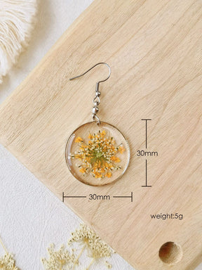 Forget Me Not Queen AnneLace Resin Pressed Flower Earrings