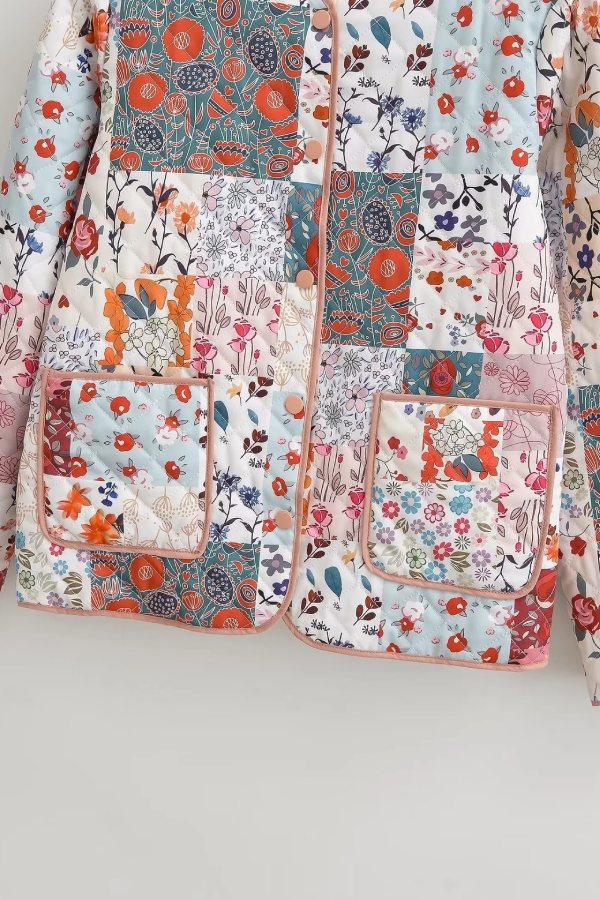 Colorblock Printed Cotton Jacket