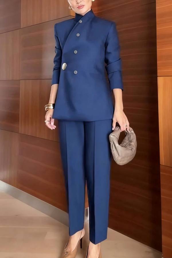 Exquisite and Fashionable High Waist Pocketed Straight Leg Pencil Pants