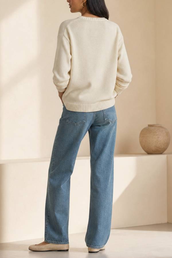 Vintage Dachshund Jacquard Crew Neck Knit Sweater