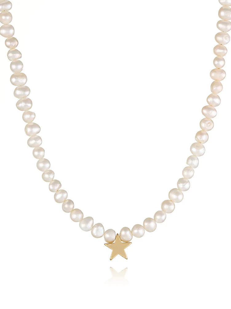 Oversized Pearl Star Necklace