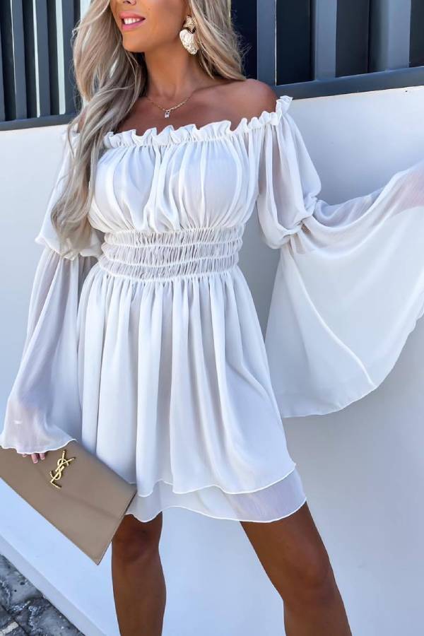 Off-shoulder floral print dress
