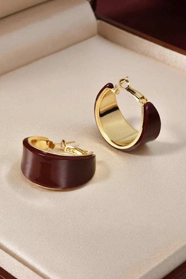 Leopard-print C-shaped Earrings