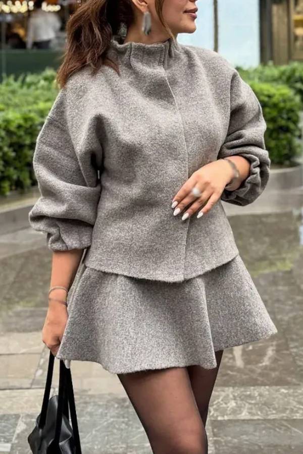 Women's Knit Jacket and Skirt Coordinated Set