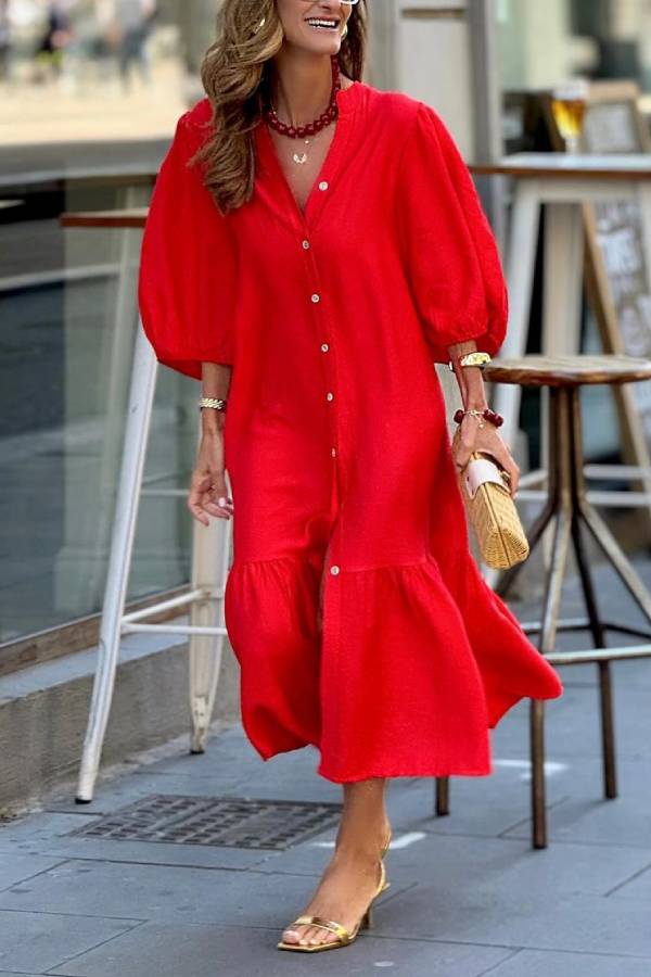 Red Loose Maxi Dress