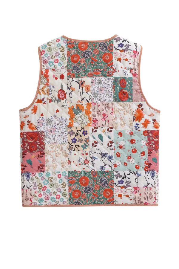 Printed Cotton Jacket + Vest + Skirt Set