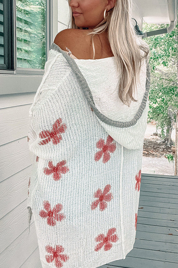 Stylish floral print sweater