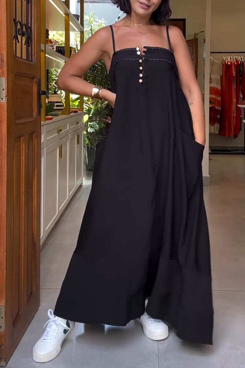 Off-the-shoulder Strappy Loose Dress