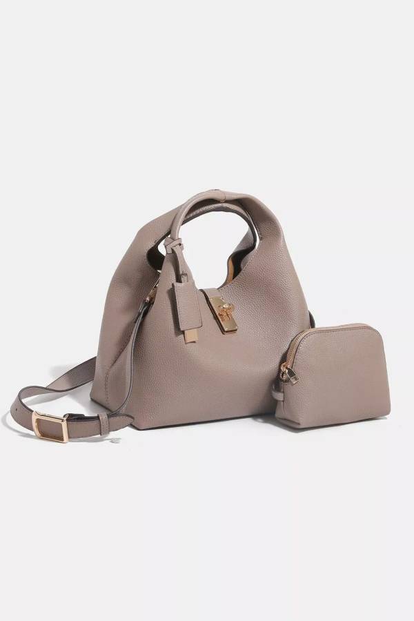 PU Leather Crossbody Bag with Mini Pouch