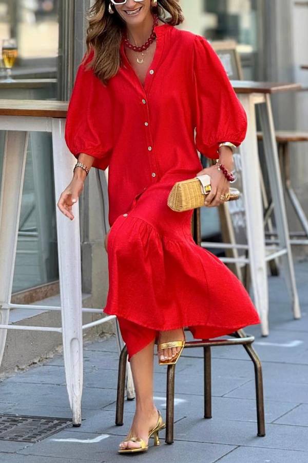 Red Loose Maxi Dress