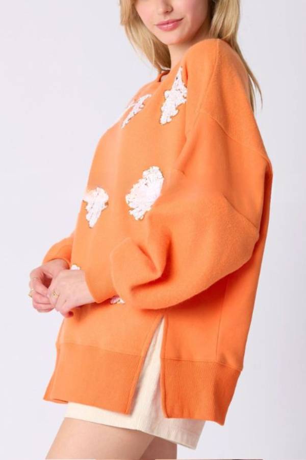 Halloween Ghost Sequin Top Loose Casual Sweatshirt
