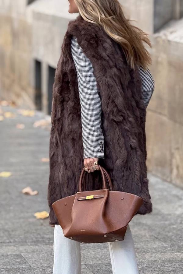 3/4 Chocolate Fur Vest
