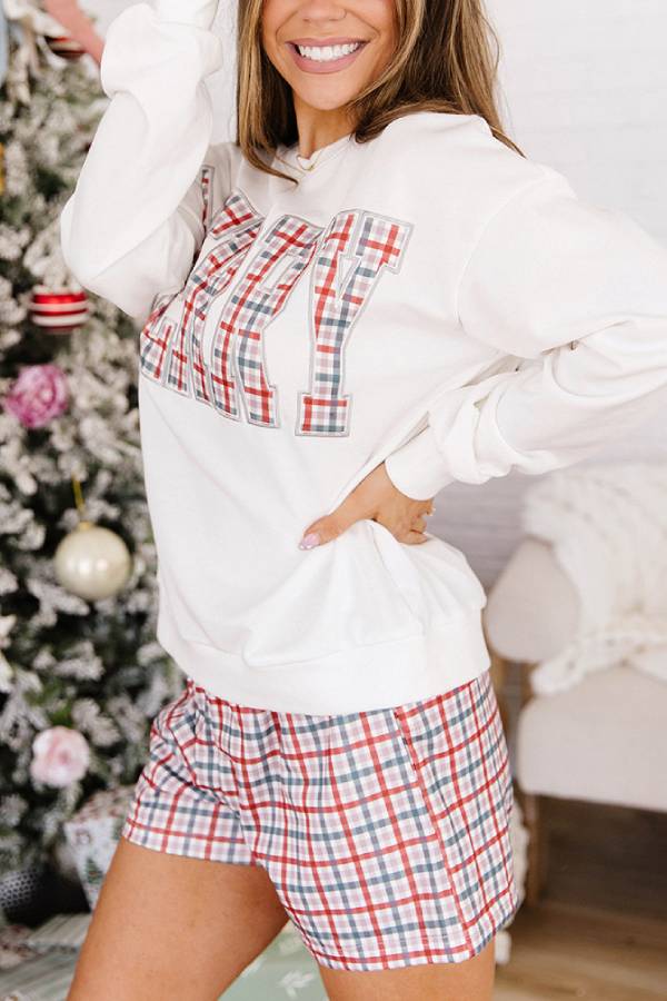 Christmas MERRY Sweatshirt Shorts Set