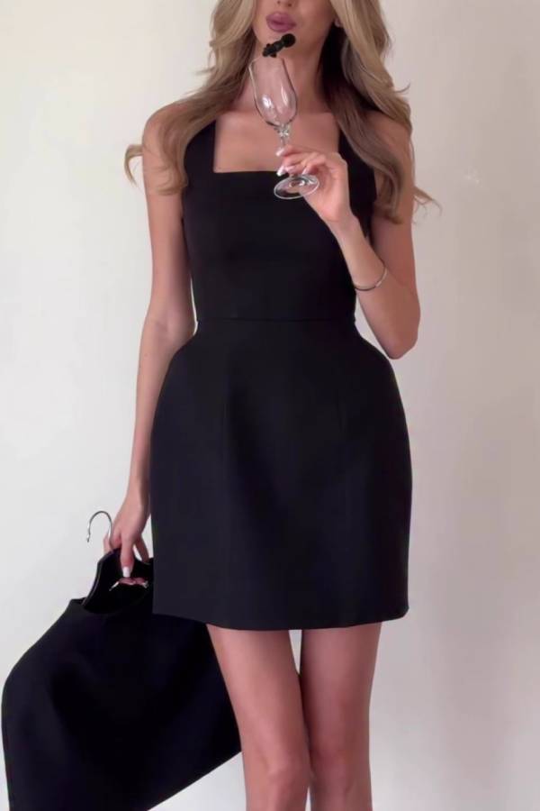 Cape Two‑Piece Mini Evening Dress