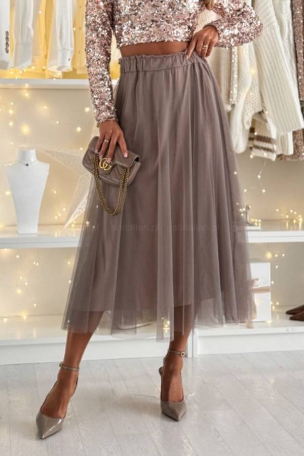 SALLY latte tulle skirt