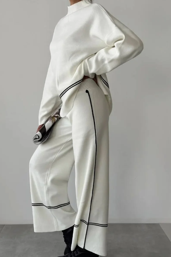 Patchwork Casual Two-piece Set