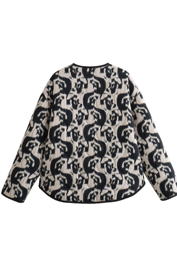 Loose Animal Print Cotton Jacket