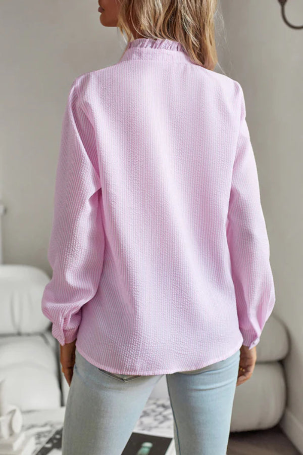 MAKE IT LAST RUFFLED LONG SLEEVE TOP - 4 COLORS