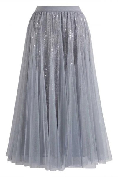 Elena Shimmer Tulle Maxi Skirt