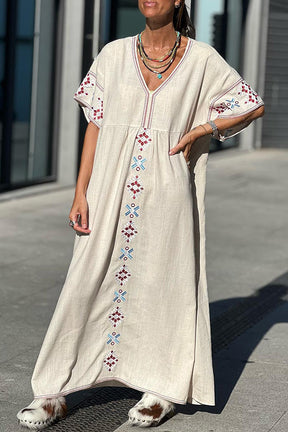 Linen Blend Oversized Dress