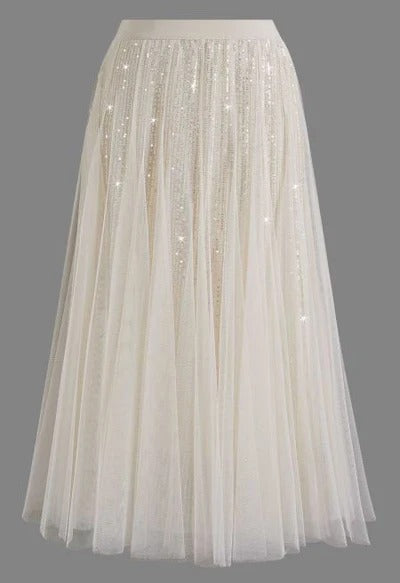 Elena Shimmer Tulle Maxi Skirt