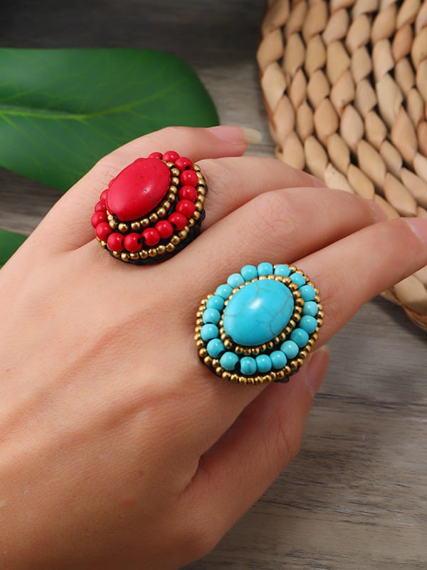 Turquoise Weave Ring