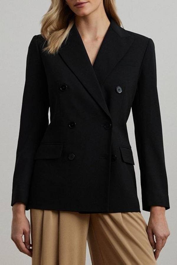 Black Double-Breasted Blazer