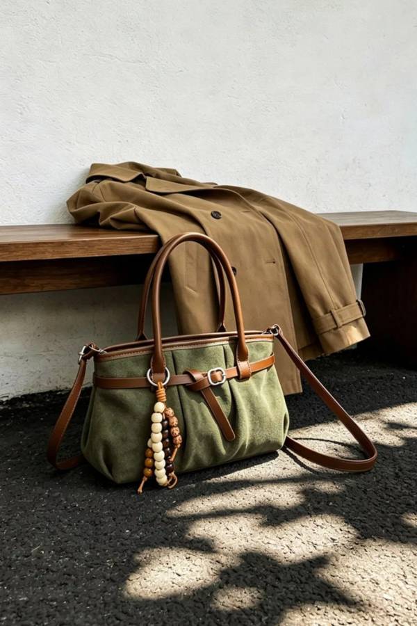 Vintage Ruched Crossbody Bag