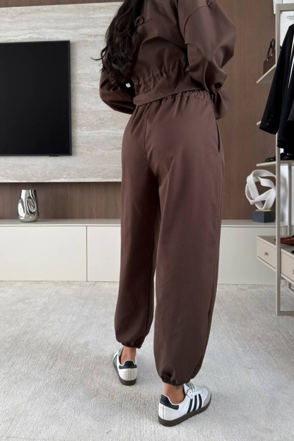 Trendy Workwear Style High Rise Elastic Waist Pocket Jogger Pants
