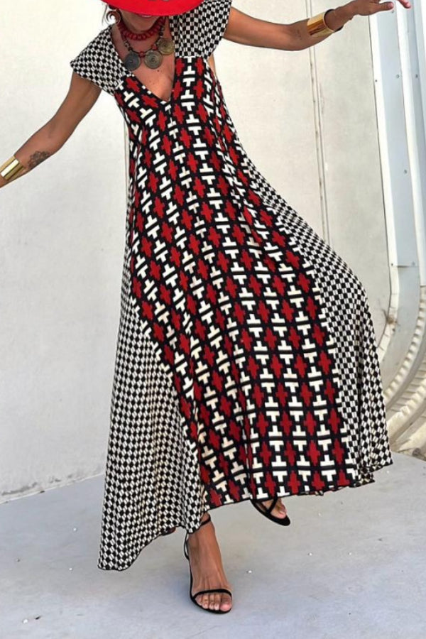 MARIN ROJO-NEGRO, VESTIDO LARGO