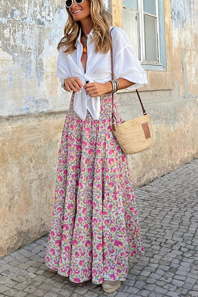 Plan for Paradise Floral Smocked Waist Maxi Dress
