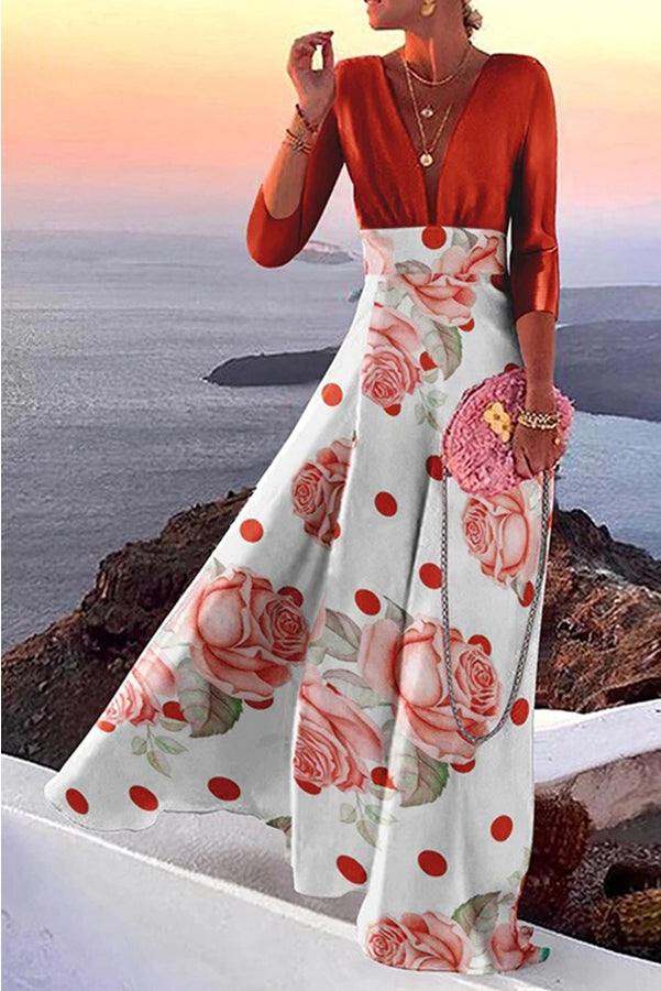 Ruby Printed Vacation/ Party Maxi Dresses