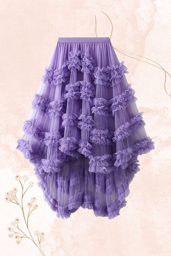 Candy color elastic waist mesh skirt