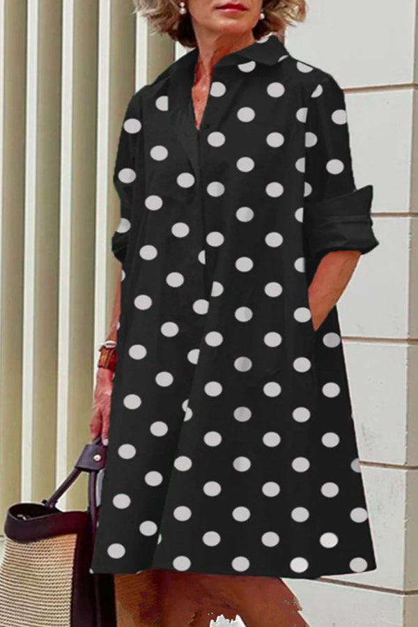 simple loose long sleeve shirt dress