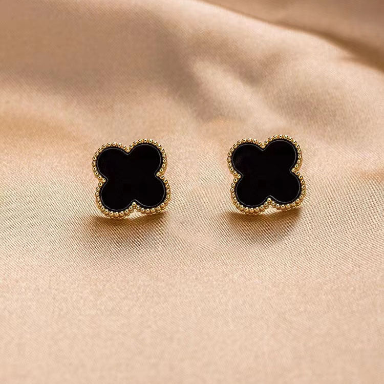 Lucky Clover Gold Stud Earrings