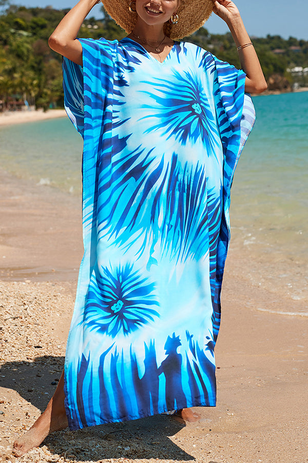 Rayon Positioning Printed Robe Bikini Sunscreen Shirt