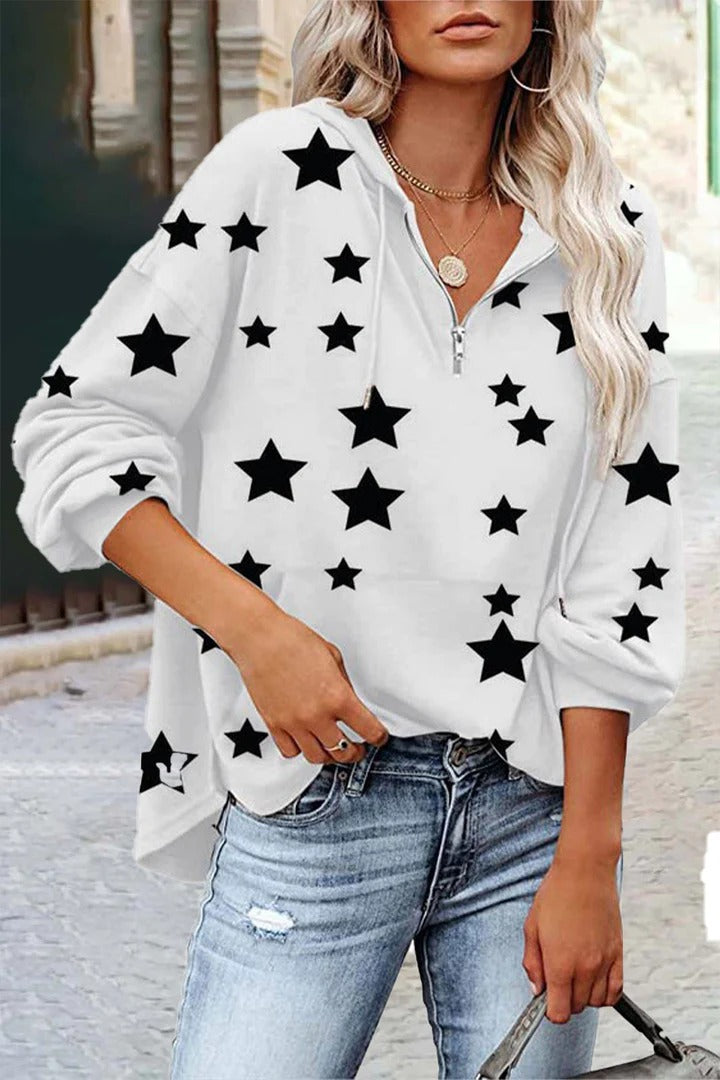 Women's V-neck Star Sweatshirt